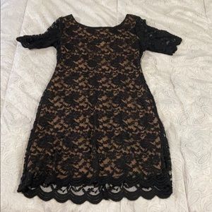 Black/Tan Lace Dress